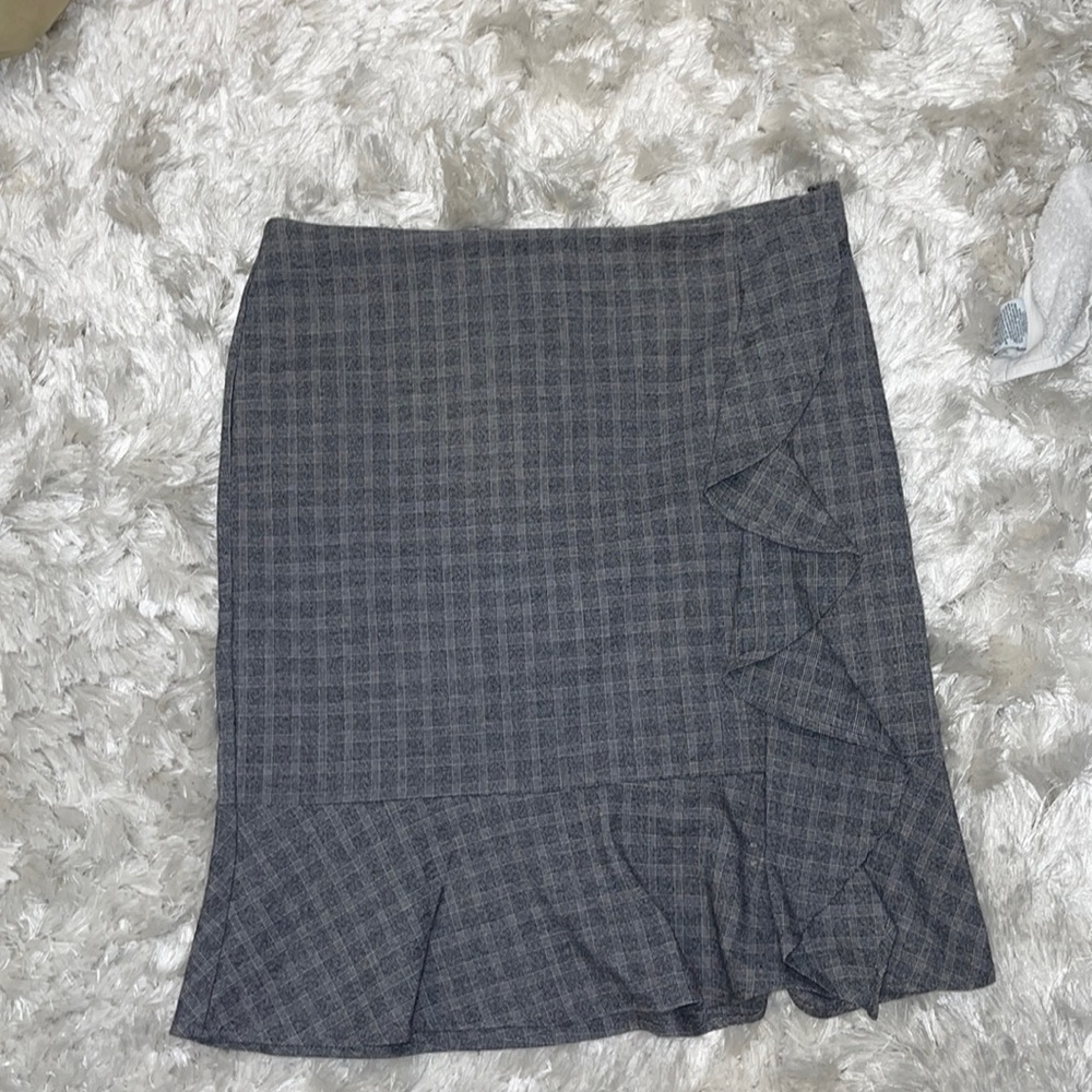 Linda Mathews gray and checkered Pencil Skirt